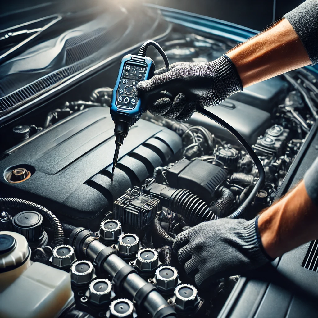 Routine sensor inspection to ensure proper vehicle function Mechanic performing routine sensor checks and that makes your throttle response better