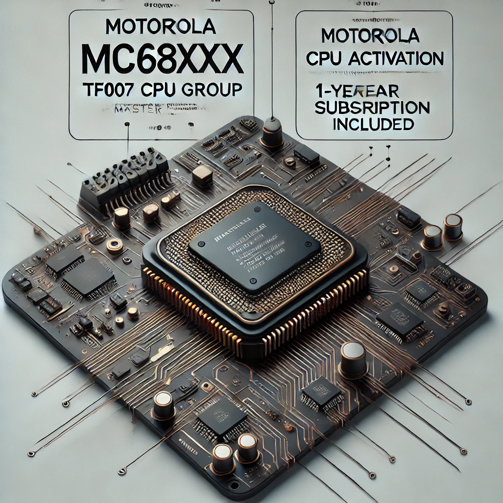 DALL·E 2024-10-03 15.30.28 - Create a professional cover image for 'MOTOROLA MC68XXX (TF007 CPU Group) Master Activation'. Include visuals of a CPU chip and circuit lines, represe